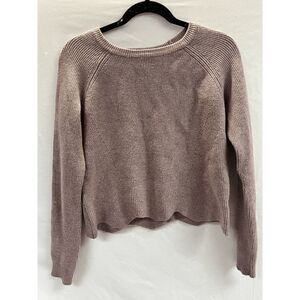 Cyrus Womens Pullover Ribbed Knit Stretchy Casual Sweater Purple Size Medium